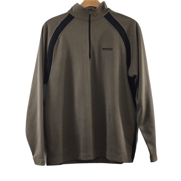 Nike Fit Dry Tiger Woods Half‎ Zip Pullover Tan - Picture 1 of 15